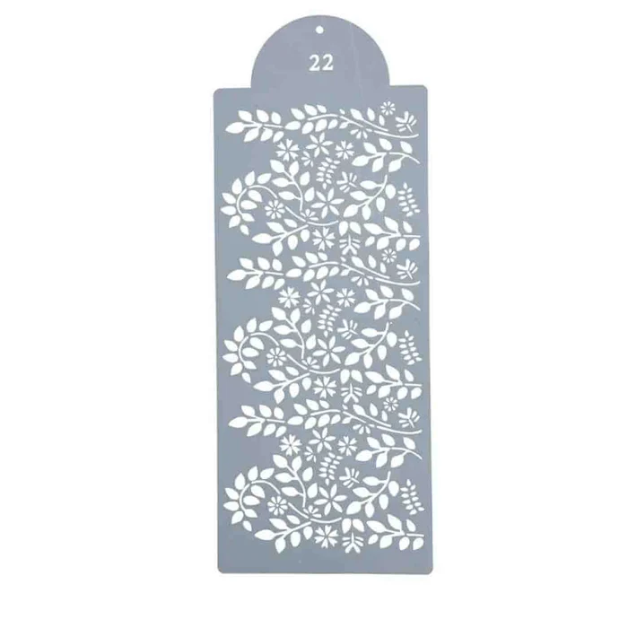 Stencil Floral Folhagem (39 x 15cm) - Allonsy