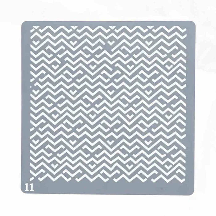 Stencil Ornamental ZigZag (15 x 15cm) - Allonsy