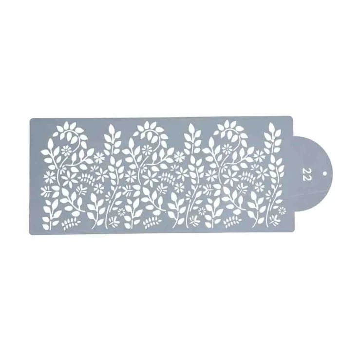 Stencil Floral Folhagem (39 x 15cm) - Allonsy_02