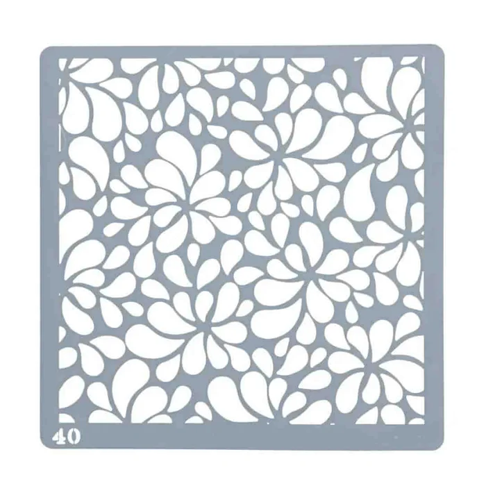 Stencil Floral Pétalas (15 x 15cm) - Allonsy