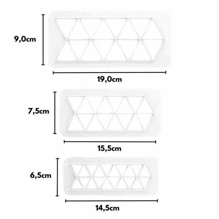 Kit Cortadores para Pasta Americana Padrão Triângulo (3uni) - Allonsy (3)