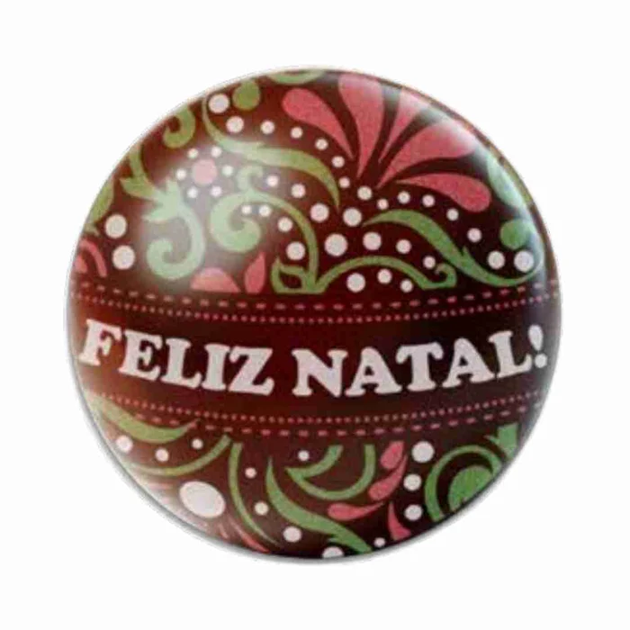 Forma Decorativa Blister Bola de Natal de Chocolate 7cm - Natal Feliz (8cav) - Stalden (2)