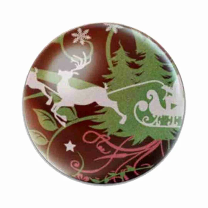 Forma Decorativa Blister Bola de Natal de Chocolate 7cm - Natal Feliz (8cav) - Stalden (3)