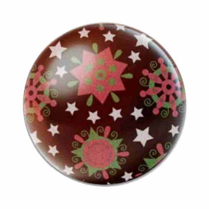 Forma Decorativa Blister Bola de Natal de Chocolate 7cm - Natal Feliz (8cav) - Stalden (5)