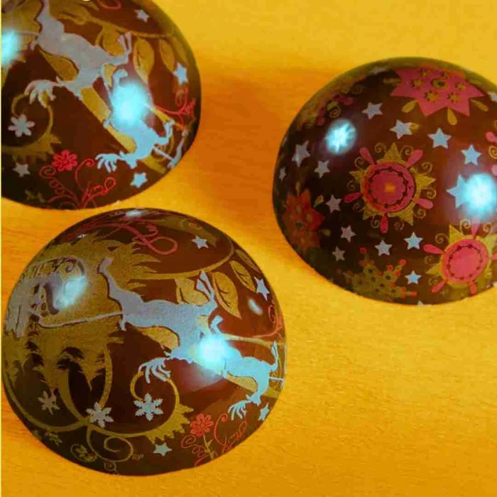 Forma Decorativa Blister Bola de Natal de Chocolate 7cm - Natal Feliz (8cav) - Stalden (6)