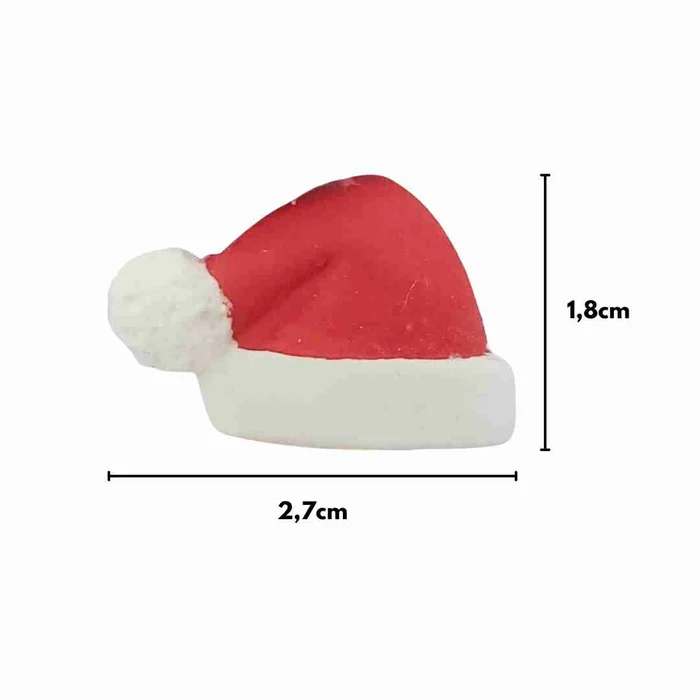 Enfeite de Natal em Açúcar Gorro Papai Noel (6uni) - Abelha Confeiteira (2)