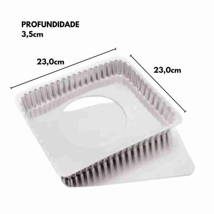 Assadeira Quadrada Crespa com Fundo Removível (23cm) - Caparroz (3)