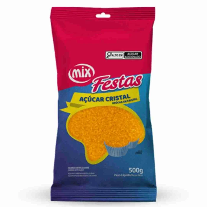 Açúcar Cristal Colorido Amarelo (500g) - Mix(4)