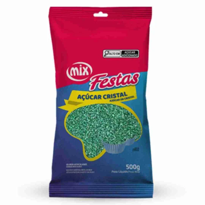 Açúcar Cristal Colorido Verde (500g) - Mix (4)