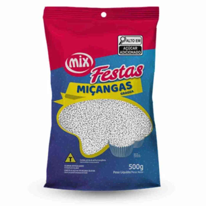 Confeito Miçanga Branca (500g) - Mix (4)