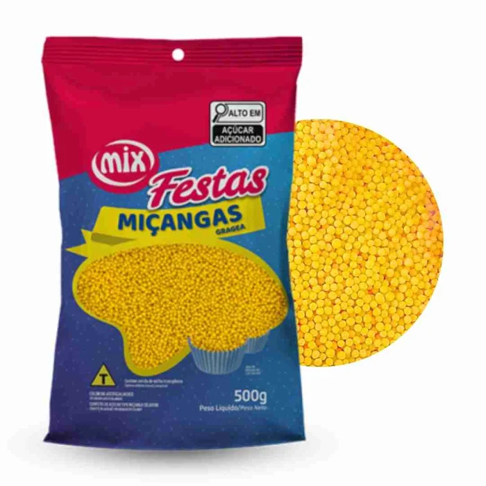 Confeito Miçanga Amarela (500g) - Mix