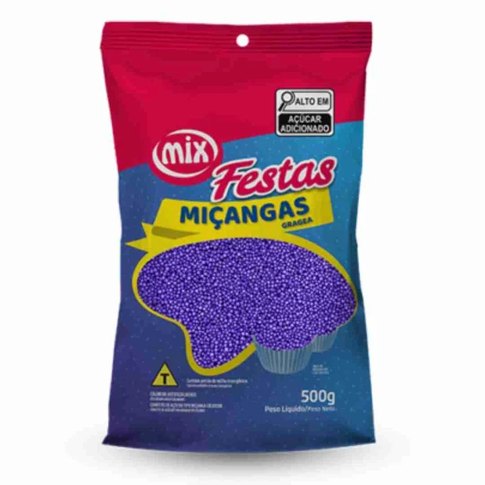 Confeito Miçanga Roxa (500g) - Mix (4)