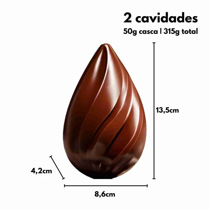 Forma de Chocolate Ovo de Páscoa Elegance Acetato com Silicone (250g) - BWB (5)