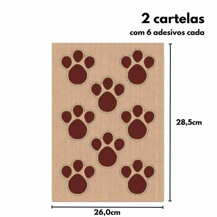 Adesivos Pegadas Marrom Coelho da Páscoa Kraft 6,5x6,8cm (16uni) - Cromus (2)