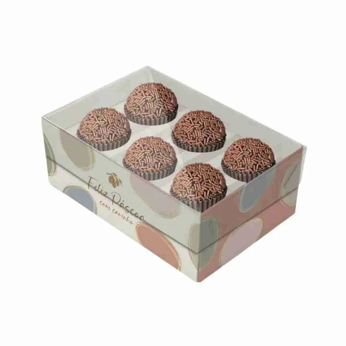 Caixa com Tampa de Acetato para 6 Brigadeiros e Bombons Tonal (8uni) - Cromus (1)