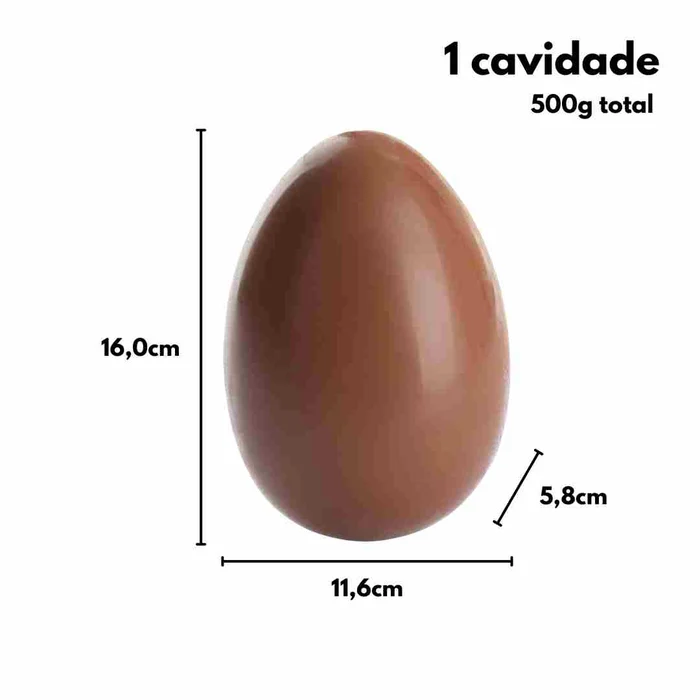 Forma de Chocolate em Polipropileno Ovo de Páscoa (500g) - Cristal Formas (2)