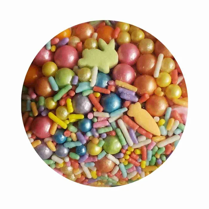 Enfeite de Páscoa em Açúcar Sprinkles Páscoa (60g) - Abelha Confeiteira