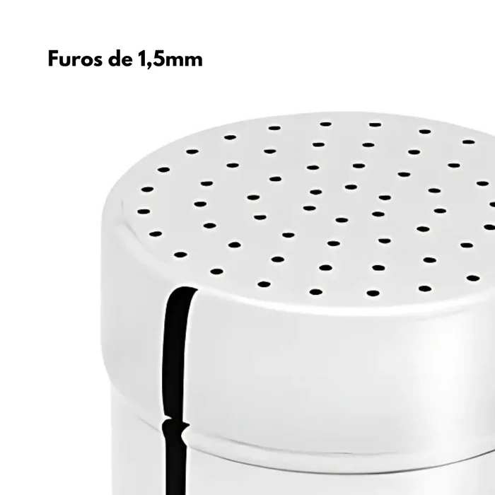 Polvilhador em Inox Furo Pequeno (280ml) - Hercules (3)
