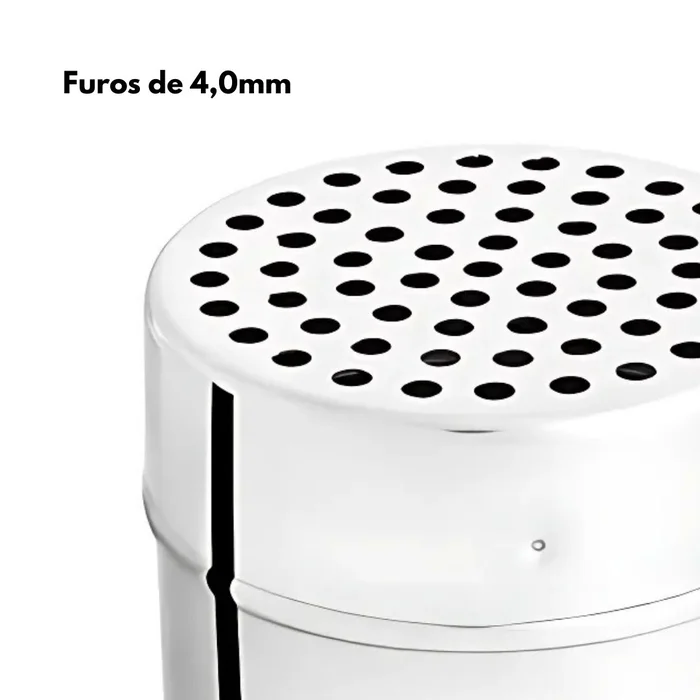 Polvilhador em Inox Furo Grande (280ml) - Hercules (3)
