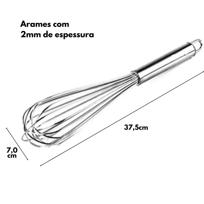 Bateador Fouet Fios em Inox (37,5cm) - Hercules (2)