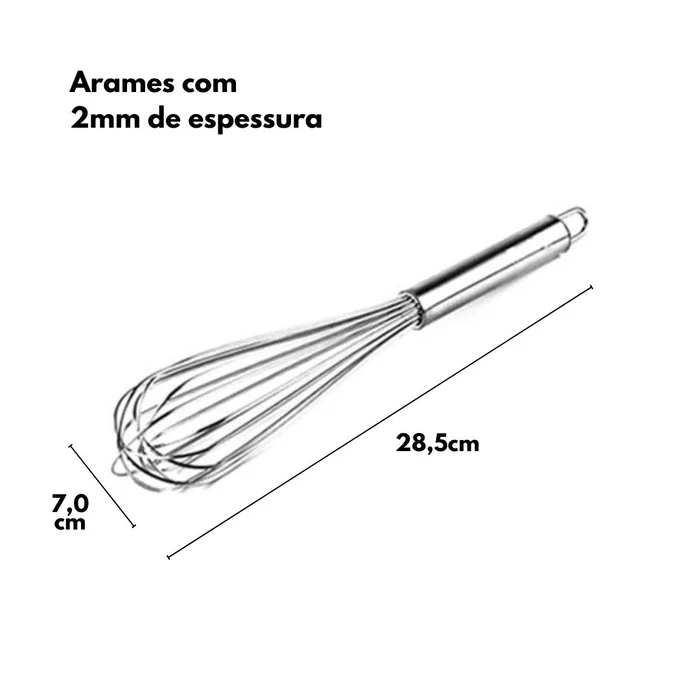 Bateador Fouet Fios em Inox (28,5cm) - Hercules (2)