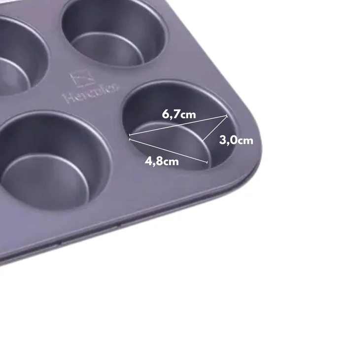 Forma Assadeira Antiaderente para 12 Cupcakes/Muffins - Hercules (3)