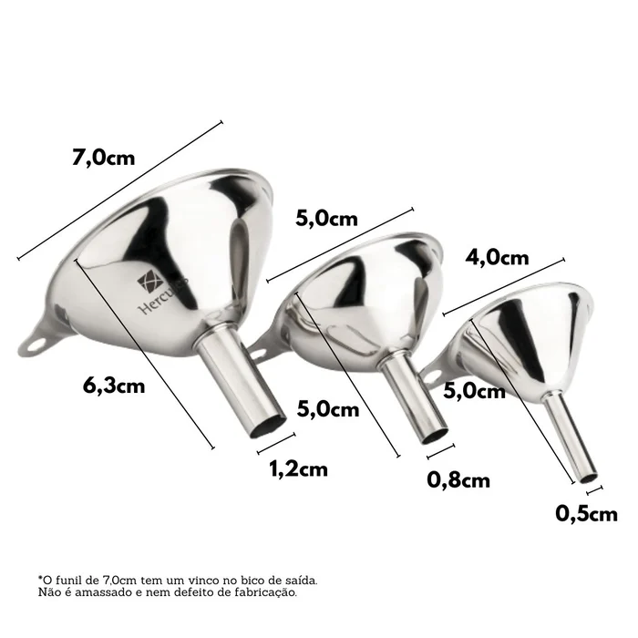 Conjunto Mini de Funil Dosador em Inox (3pcs) - Hercules (2)