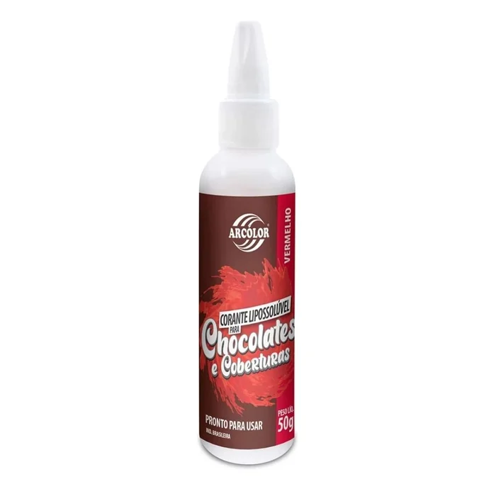 Corante Lipossolúvel para Chocolates e Coberturas Vermelho (50g) - Arcolor