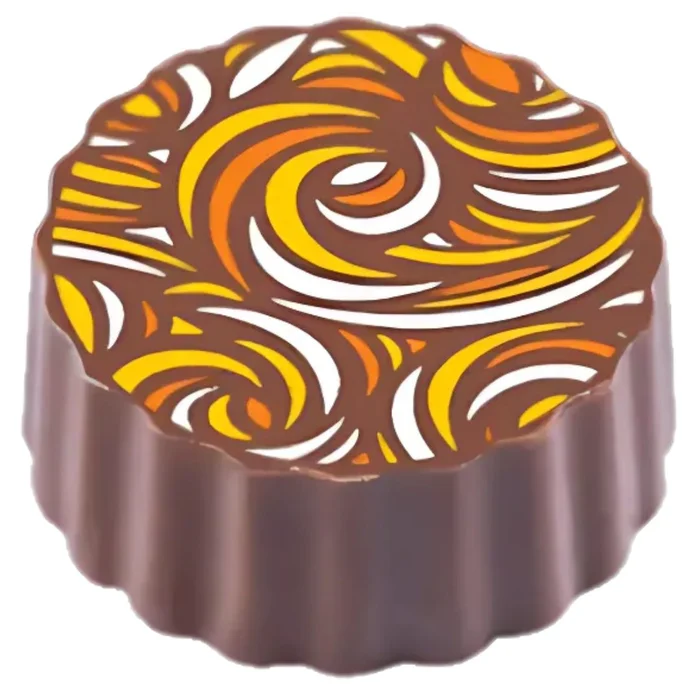 Transfer para Chocolate (40 x 30cm) - Ilusão Laranja , Amarelo e Branco
