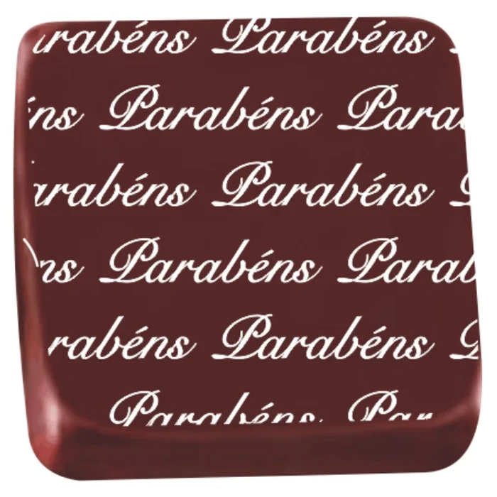 Transfer para Chocolate (40 x 30cm) - Parabéns Branco