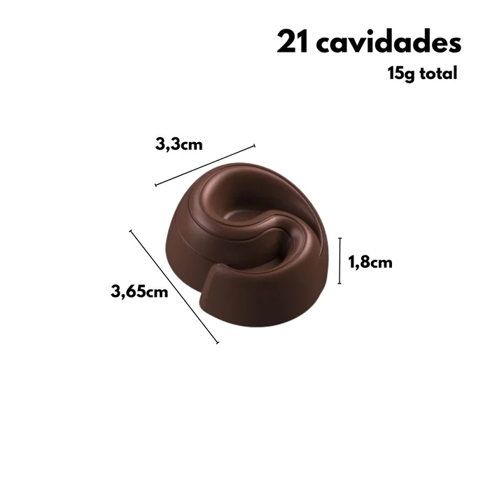 Forma de Chocolate em Policarbonato Bombom Enlace (15g) - Gramado Injetados (11)