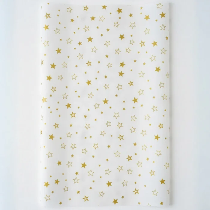 Papel Manteiga Natal Estrela Ouro 45 x 70cm 20uni - Cromus C