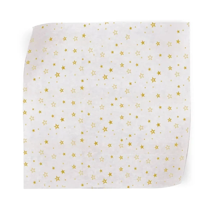 Papel Manteiga Natal Estrela Ouro 45 x 70cm 20uni - Cromus