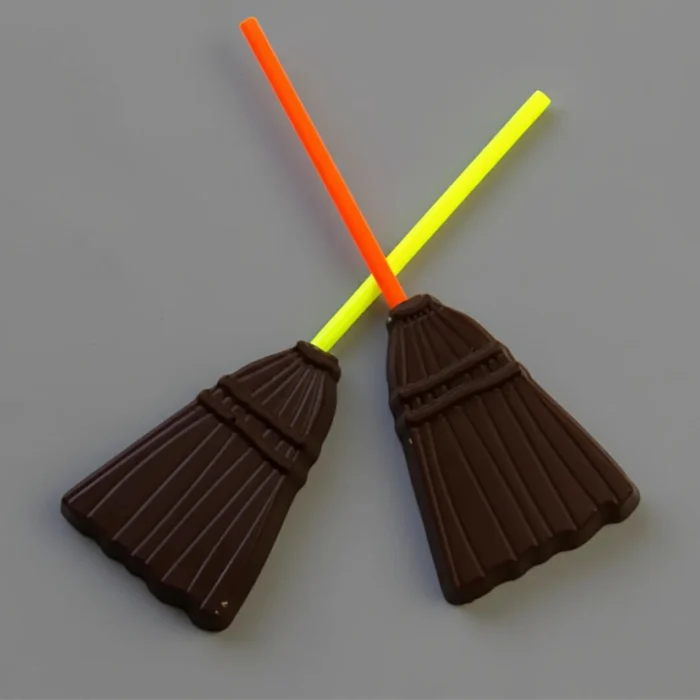 Forma de Chocolate Pirulito Vassoura de Bruxa 18g 10 uni em Acetato - BWB