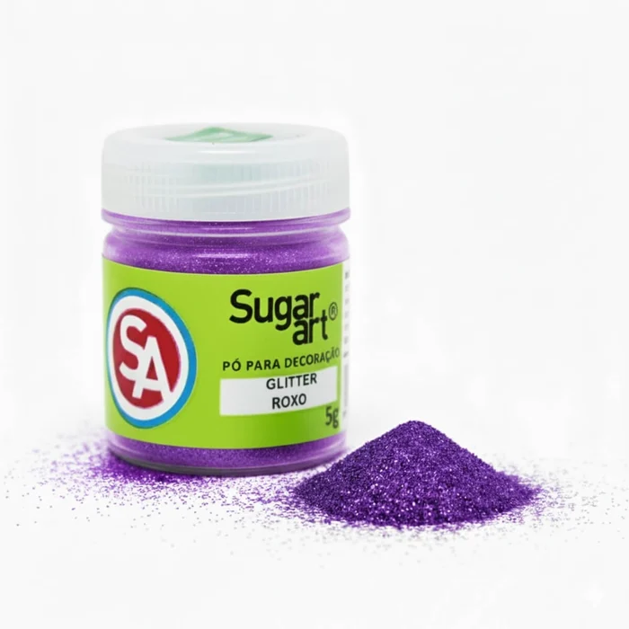 Glitter em Pó para Decoração Roxo (5g) - Sugar Art A