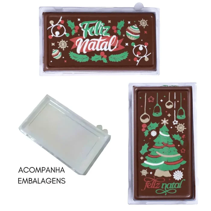 Forma Decorativa Blister Tablete/Barra Natal Pinheiro e Luzes (4 cavidades) - Stalden