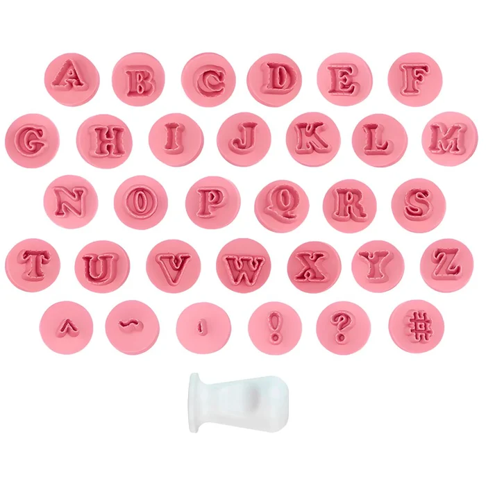 Kit Carimbos Letras Fofas 2cm (33pcs) - BlueStar
