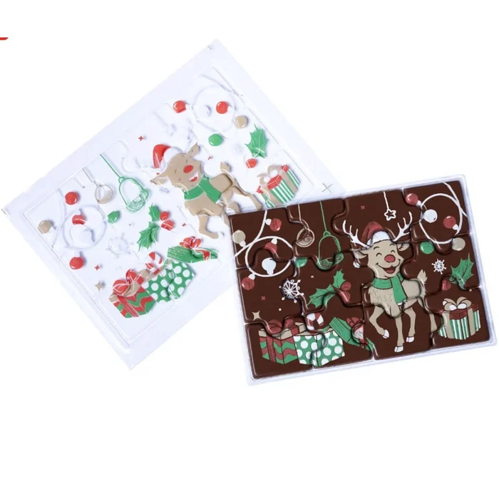 Forma Decorativa Blister Quebra-Cabeça Natal - Luzes e Rena Feliz (2)