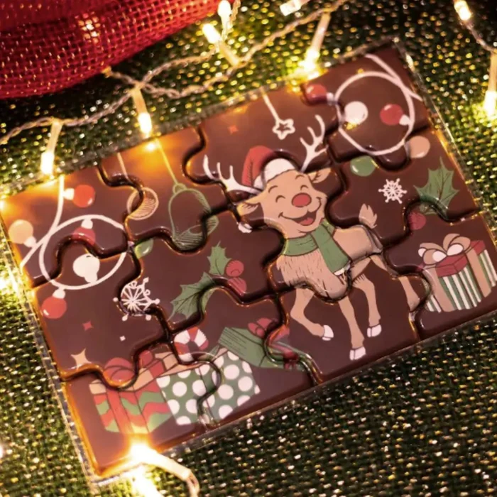 Forma Decorativa Blister Quebra-Cabeça Natal - Luzes e Rena Feliz (3)