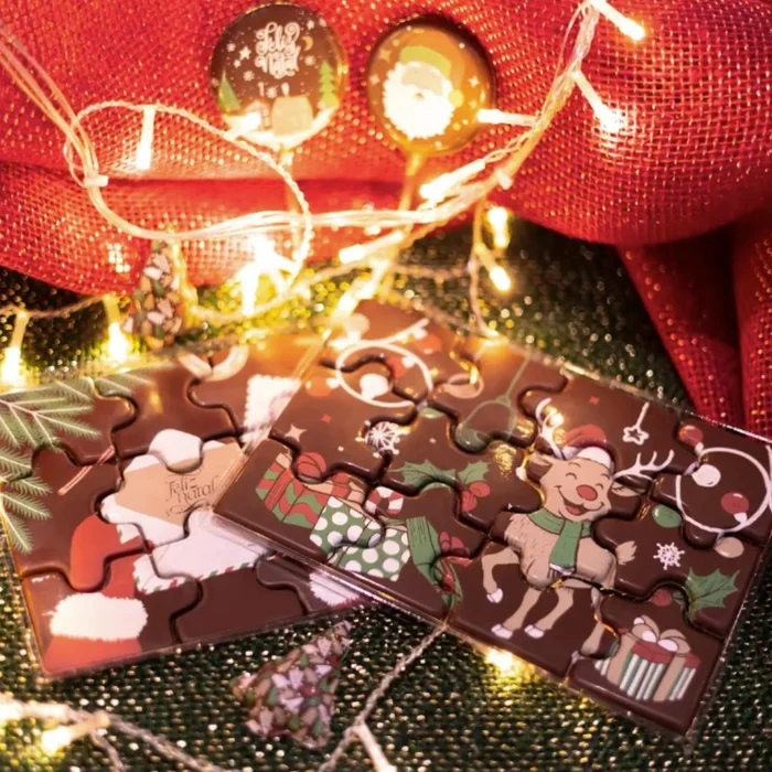 Forma Decorativa Blister Quebra-Cabeça Natal - Luzes e Rena Feliz (5)