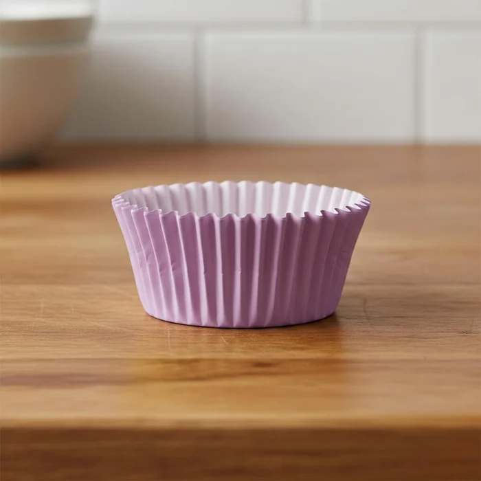 Forminha Cupcake Mago sobre a bancada - Lilas
