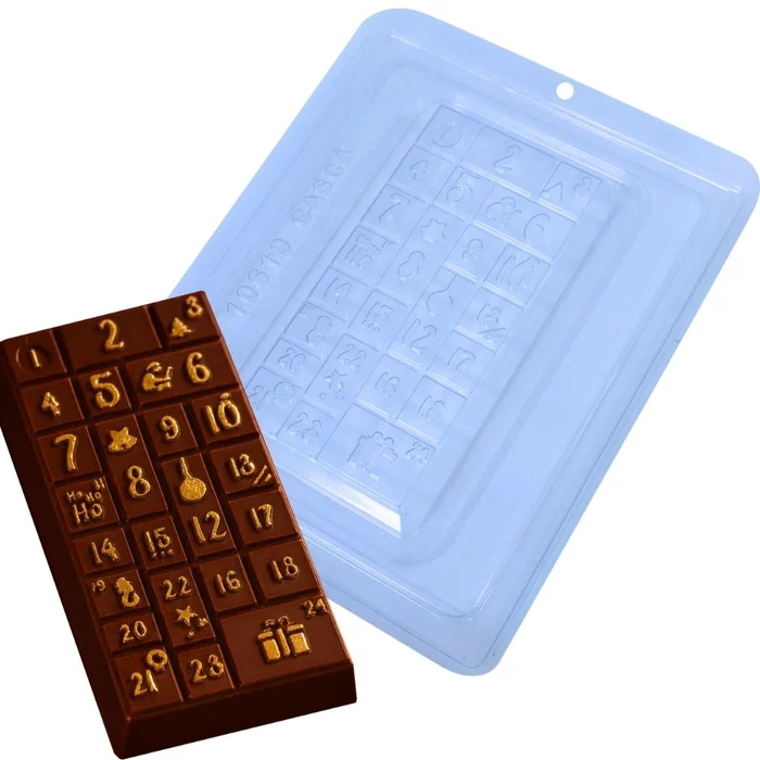Forma de Chocolate Tablete/Barra Calendário Advento (365g) Acetato e Silicone - BWB