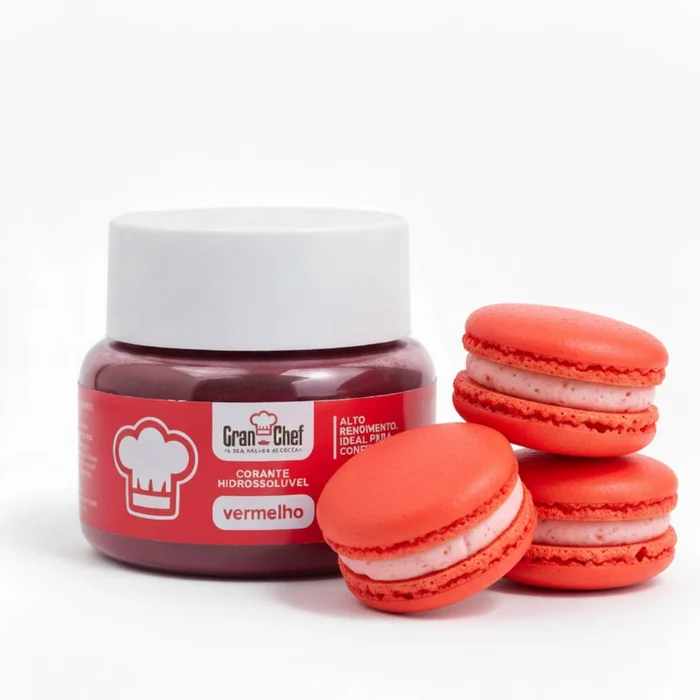 Macarosn com Corante Hidrossoluvel em Po 30g Vermelho - Gran Chef