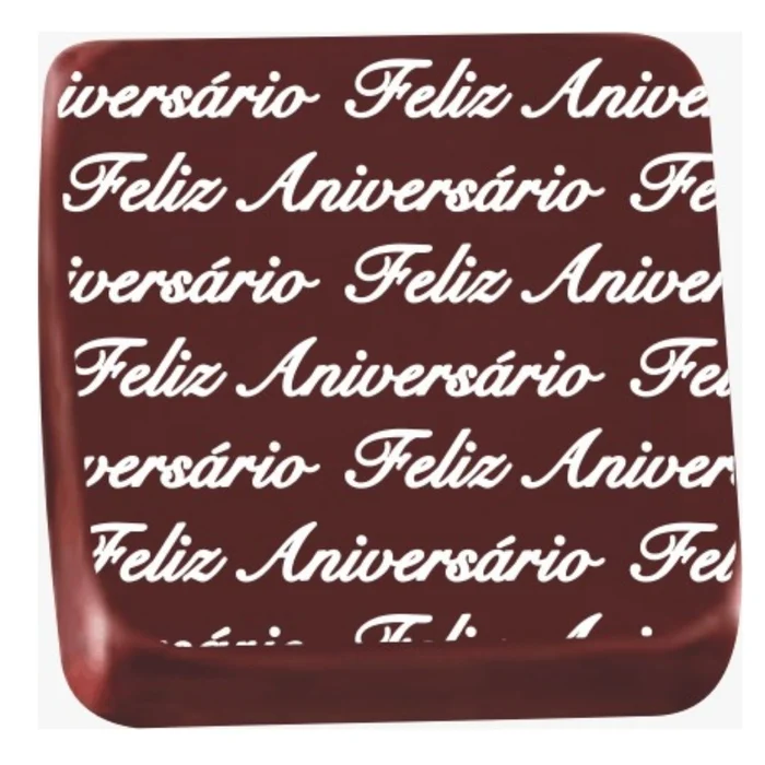 Transfer para Chocolate (40 x 30cm) - Feliz Aniversário Branco