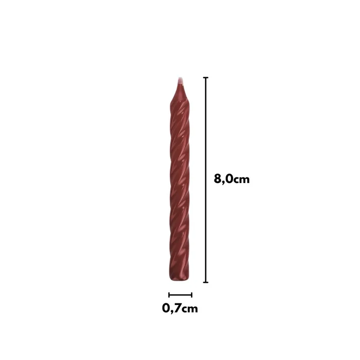 Vela Espiral Metalizada Vermelha 8cm (8uni) - Silver Festas (3)