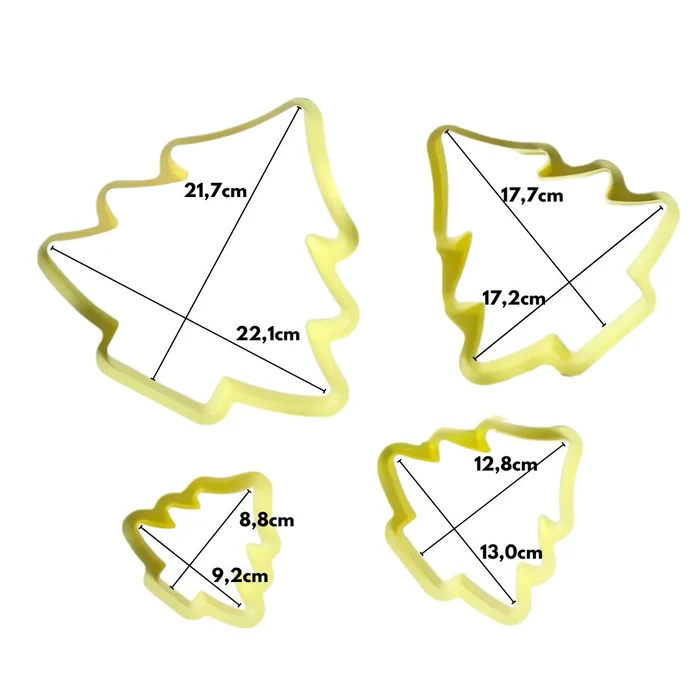 Kit Cortadores de Brownie Árvore de Natal Ana Brownie (4pcs) - BlueStar (2)