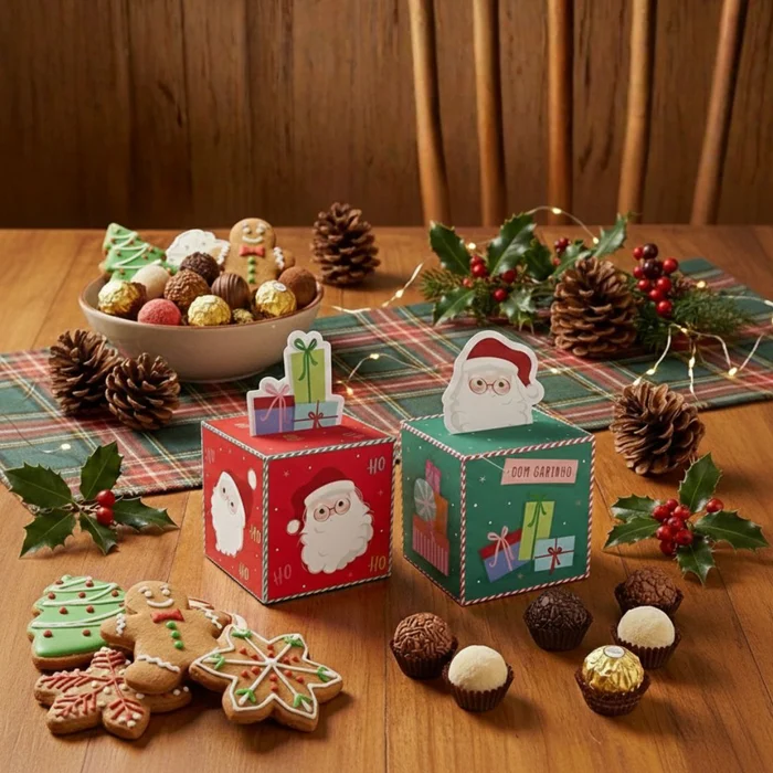 Caixa Natal Pop Up Presentes 7x7cm (10uni) - Cromus