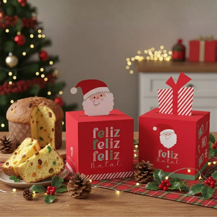 Caixa Panetone Pop Up Joyful 500g (10uni) - Cromus