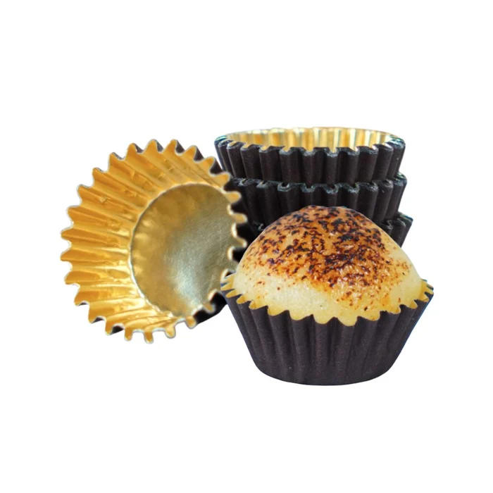 Forminha de Brigadeiro em Papel n°5 Marrom Fora Ouro Dentro (50uni) - Mago