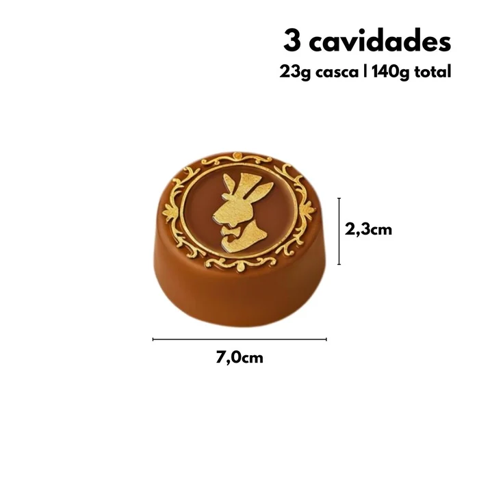 Forma de Chocolate Páscoa Pão de Mel Classico do Coelho (140g) Acetato e Silicone - BWB (4)